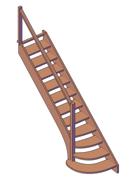 Escalier balancé en jequitiba, ( en fabrication )